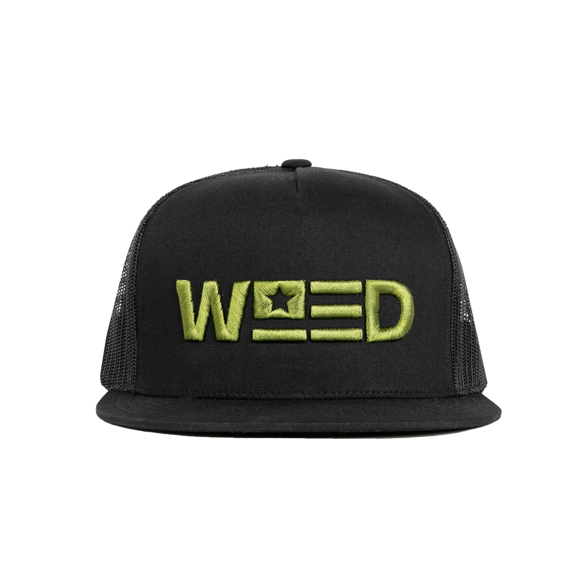 WEED FLAT BRIMMED TRUCKER HAT